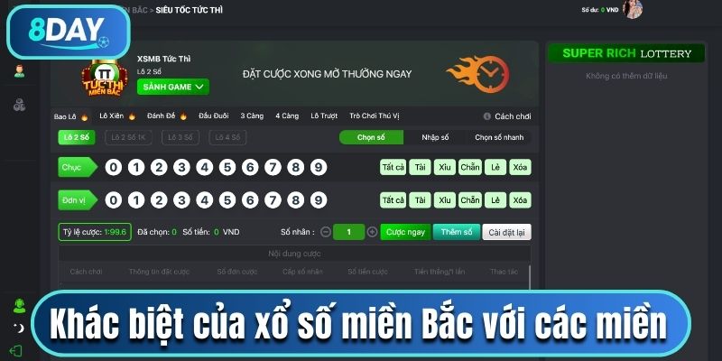 Khác biệt của xổ số miền Bắc với các miền 
